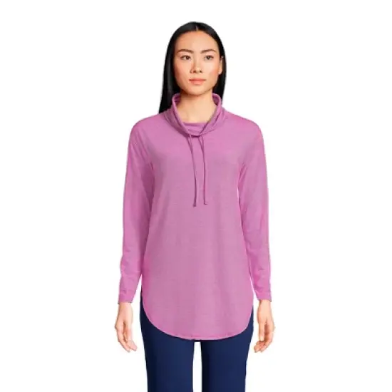 Lands' End Women's Power Performance Cowl Neck Top image {4}