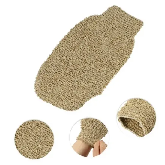 Unique Bargains Shower Gloves for Bath 8.66"x4.33" Gray Brown Beige 3 Pcs image {2}