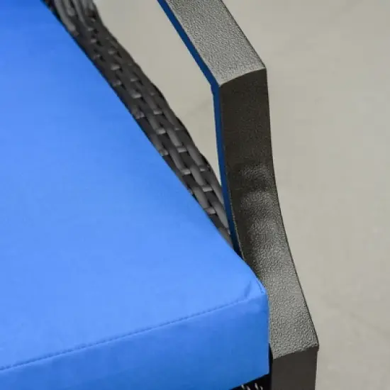 Outsunny Rattan Adjustable Recliner Chair with Hand-Woven All-Weather Wicker for Patio, Outdoor, Garden, Poolside image {5}