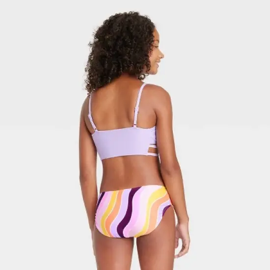 Girls' Groovy Waves Strappy Bikini Set - art class&trade; image {2}