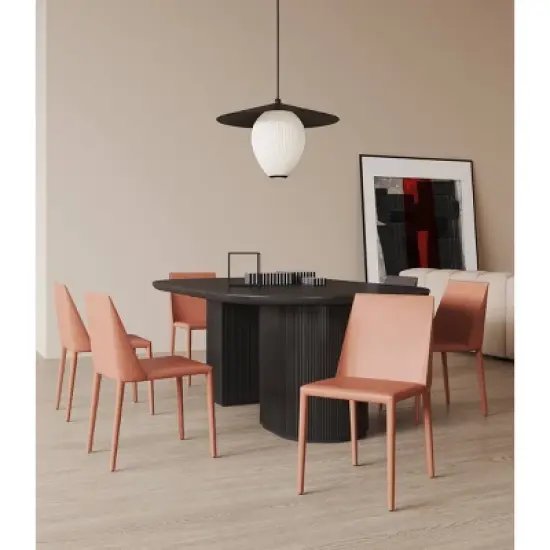 Set of 4 Paris Saddle Leather Dining Chairs - Manhattan Comfort image {1}