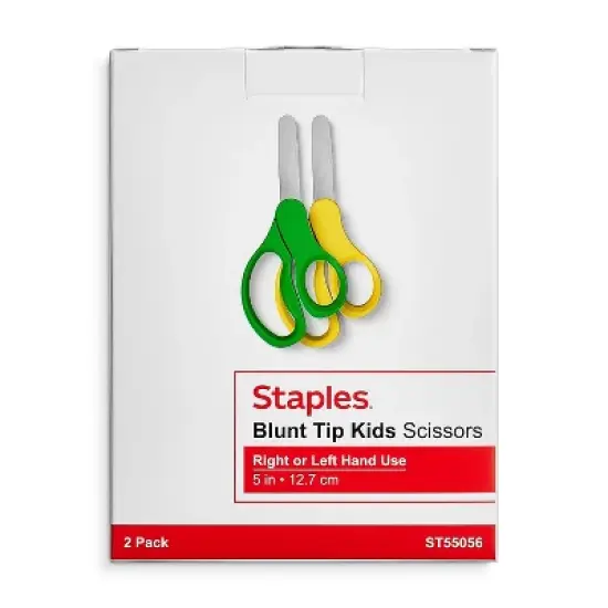 TRU RED Staples 5" Kids Blunt Tip Stainless Steel Scissors Straight Handle Right & Left Handed image {3}