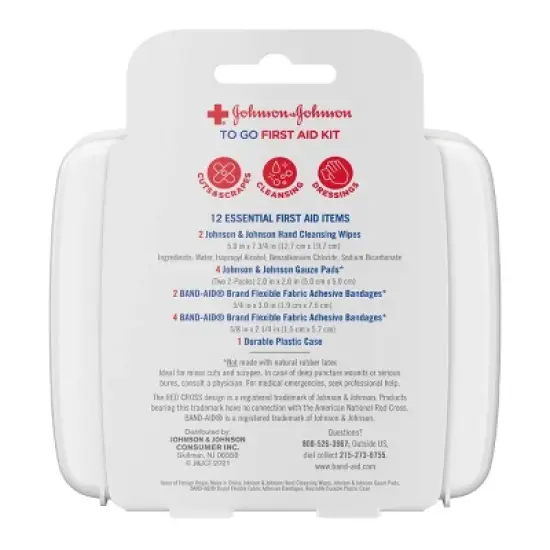 Johnson & Johnson First Aid To Go! Portable Mini Travel Kit - 12pc image {1}
