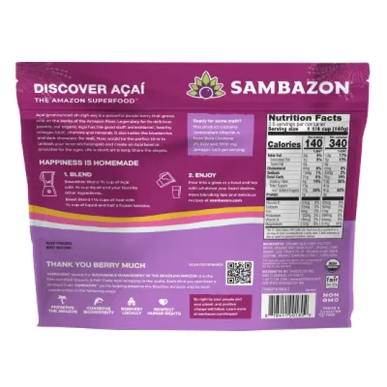 Sambazon Frozen Original Acai Berry & Guarana Globes - 12oz image {2}