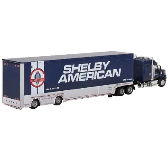 Western Star 49X w/Transporter & Shelby GT500 SE  Blue Met w/White 1/64 Diecast Model Cars by True Scale Miniatures image {3}