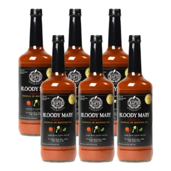 Crafted Cocktails Bloody Mary Mix: 6 Pack: Gold Medal Winning, 50 Calories Per Serving, Tomato, Horseradish, Worcestershire and Spices for Great Taste image {8}