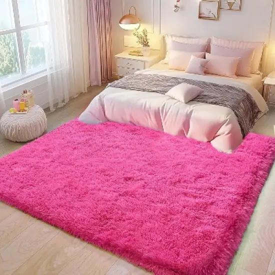 LOVEVOOK Area Rugs for Living Room Bedroom, Fluffy Shag Rugs, Modern Indoor Floor Carpet for Home Decor Aesthetic 4x6 Feet image {6}