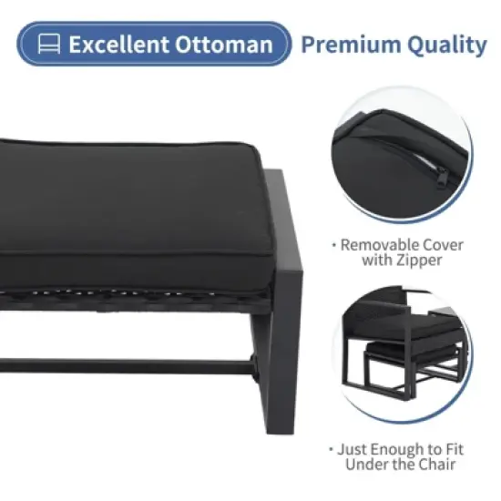 Sunsitt 5pc Steel Wicker Outdoor Patio Conversation Bistro Set image {3}