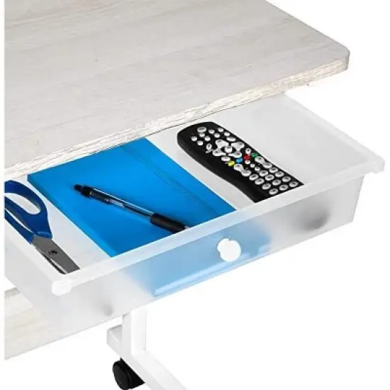 J&V TEXTILES Adjustable Overbed Bedside Table with Wheels (Hospital and Home Medical Use) image {4}