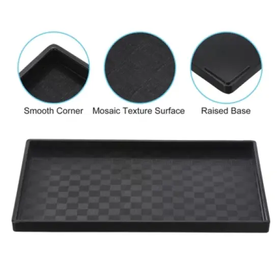 Unique Bargains Rectangular Plastic Reusable Fast Food Serving Tray 2 Pcs image {2}