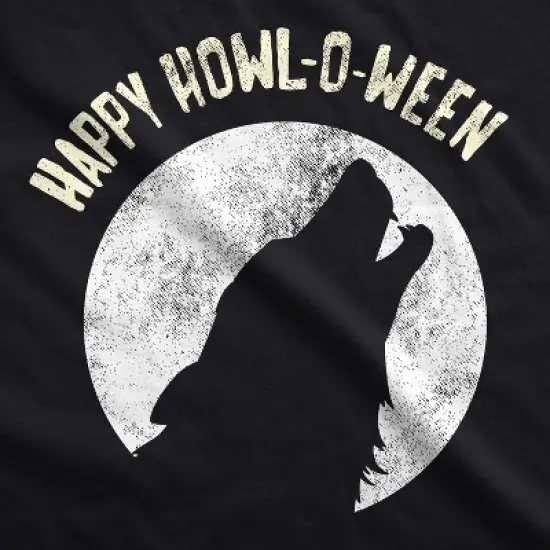 Dog Shirt Happy Howl-O-Ween Shirt Funny Halloween Wolf Tee for Family Pet - Crazy Dog Dog Shirt For Halloween Season image {1}
