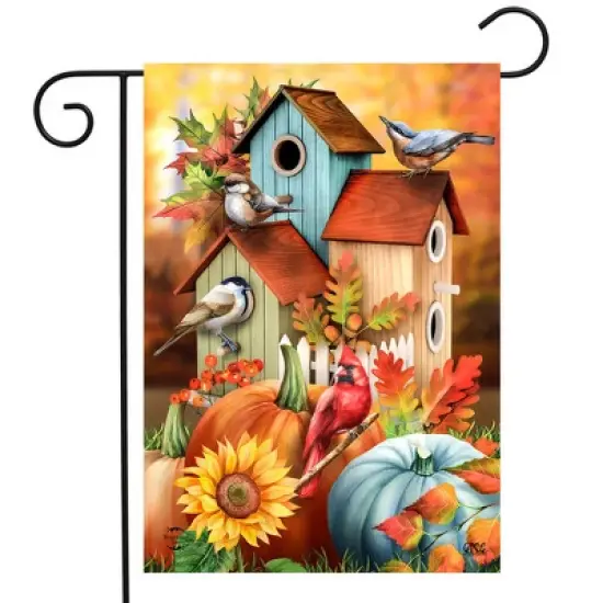 Briarwood Lane Fall Garden Flag 12x18 For Outdoor Fall Floral Birdhouses For Fall Garden Flag Flags For Outside image {1}