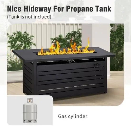 Captiva Designs 4pc Outdoor Wicker Patio Fire Pit Set with Armchairs for Poolside, Backyard image {2}