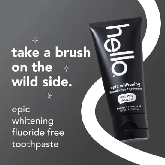 hello Charcoal Fluoride-Free Whitening Toothpaste - Fresh Mint - 4oz image {2}