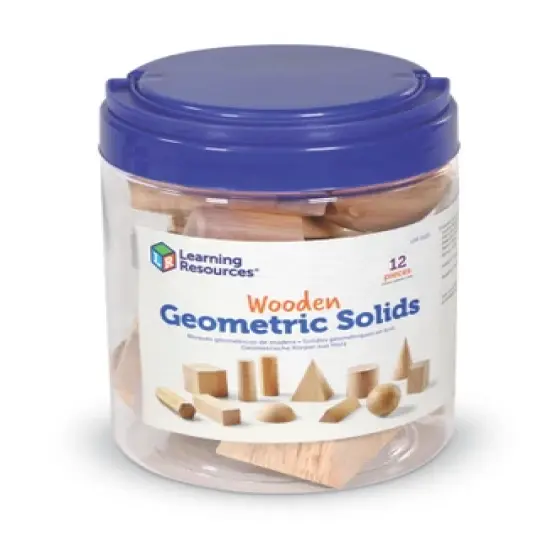 Learning Resources Geometric Solids, Wooden Shapes, Set of 12, Ages 6+ image {2}