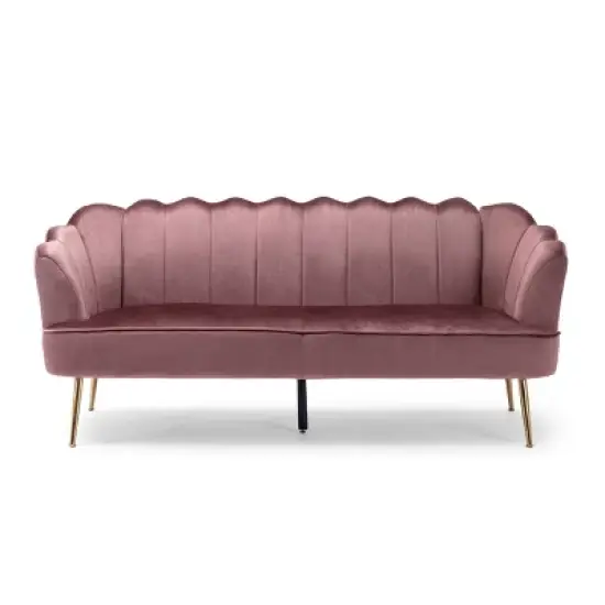 Reitz Modern Glam Velvet Channel Stitch 3 Seater Shell Sofa - Christopher Knight Home image {11}