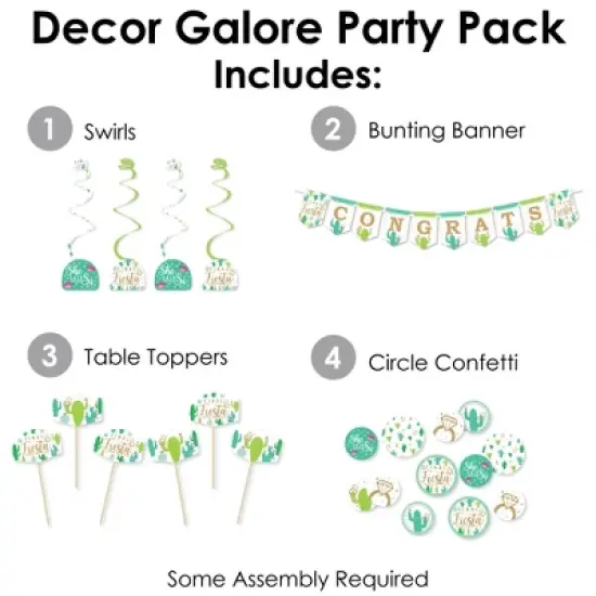 Big Dot of Happiness Final Fiesta - Last Fiesta Bachelorette Party Supplies Decoration Kit - Decor Galore Party Pack - 51 Pieces image {1}