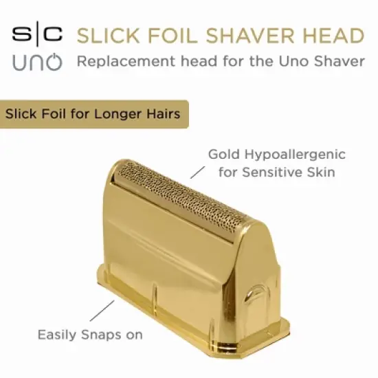 StyleCraft Replacement Uno Men's Shaver Gold Titanium Single Slick Foil Head image {2}