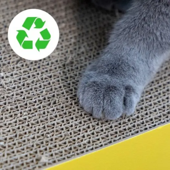 Sandinrayli Wave Cat Scratcher Lounge Toy with Catnip, Yellow image {7}