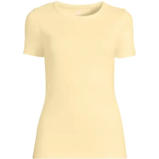 Lands' End Women's Cotton Rib Short Sleeve Crewneck T-shirt image {7}