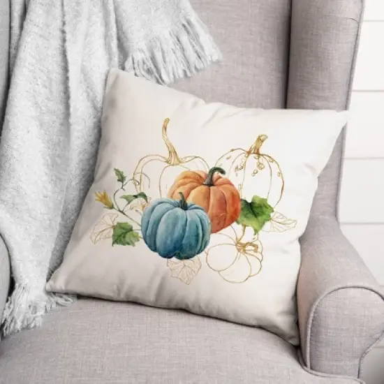 Creative Products Blue Orange Pumpkin 18 x 18 Indoor / Outdoor Pillow image {2}
