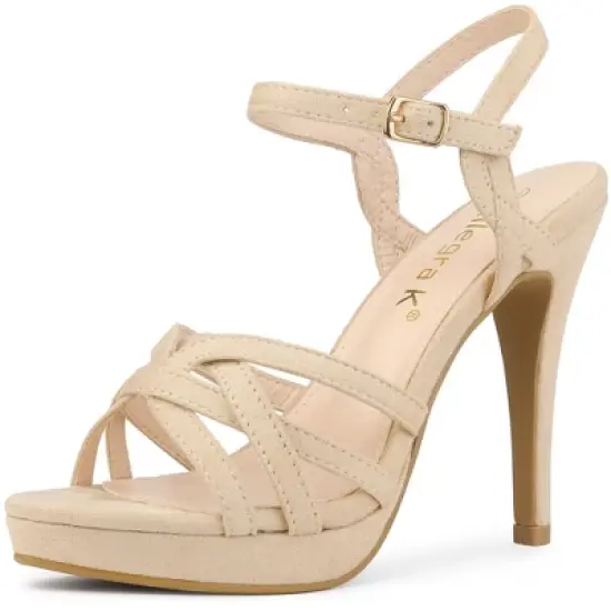 Allegra K Women's Strappy Platform Heels Stiletto Heel Sandals image {9}