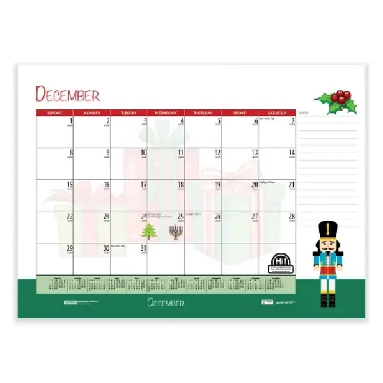 Recycled Desk Pad Calendar, Illustrated Seasons Artwork, 22 x 17, Black Binding/Corners,12-Month (Jan to Dec): 2026 image {5}