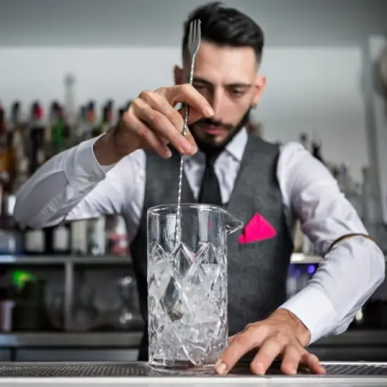 Unique Bargains Stainless Steel Long Handle Spiral Pattern Cocktail Bar Spoon image {4}