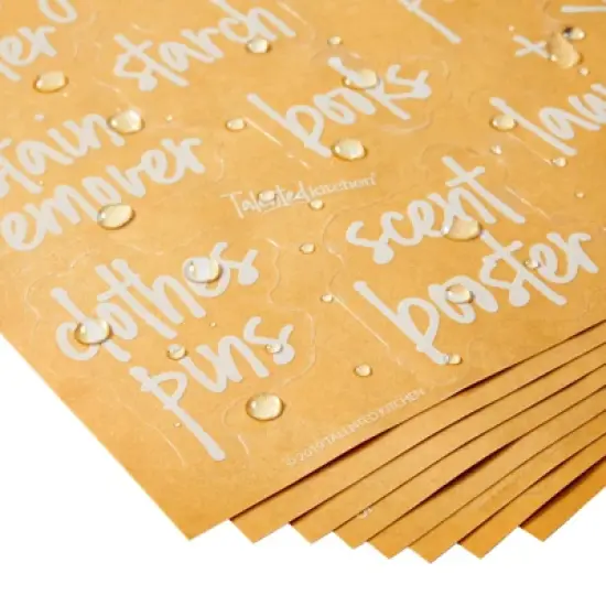 Talented Kitchen 141 Laundry Room Labels for Jars - Preprinted White Script Stickers for Closet, Bathroom Organization (Water Resistant) image {5}