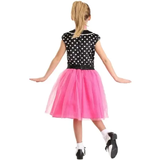 HalloweenCostumes.com Girl's Classic Sock Hop Halloween Costume | Kid's 50's Retro Rock and Roll Attire for Themed Parties image {1}