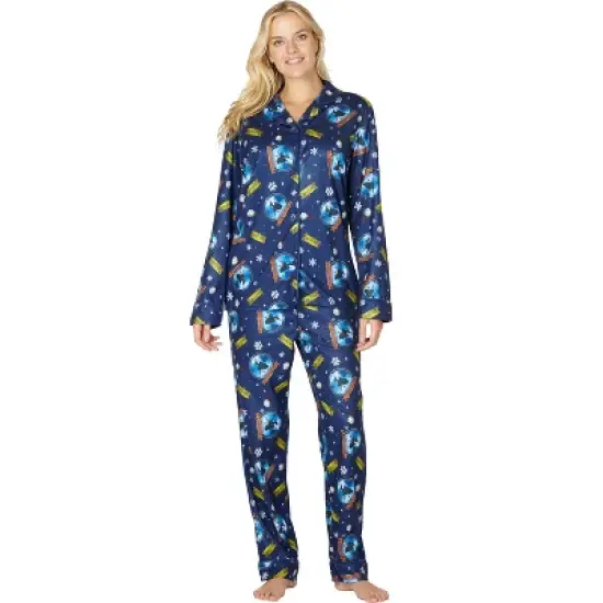 The Polar Express Adult Believe Button-Front Coat Shirt And Pants Pajama Set image {1}