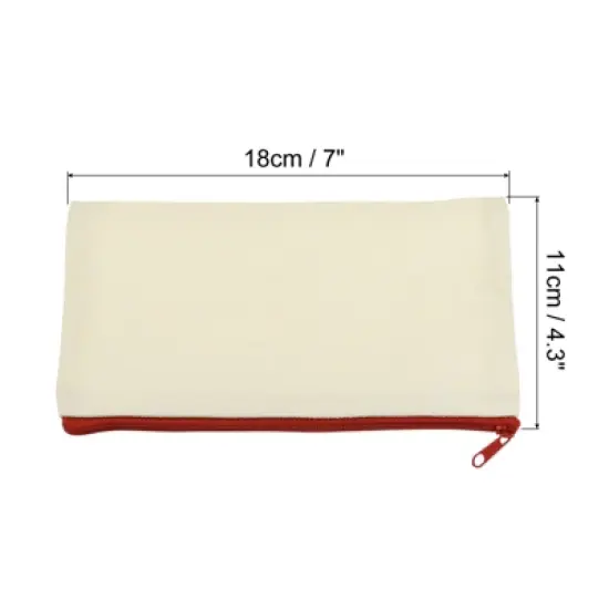Unique Bargains Canvas Zipper Blank Home Office Travel File Bags 4 Pcs image {1}