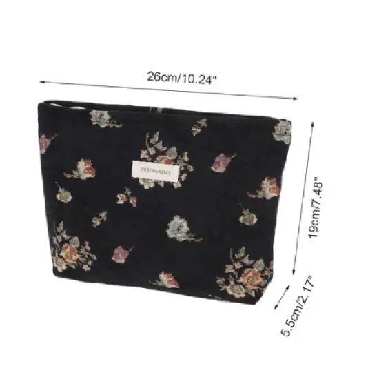 Unique Bargains Vintage Floral Makeup Bag 1 Pc image {1}