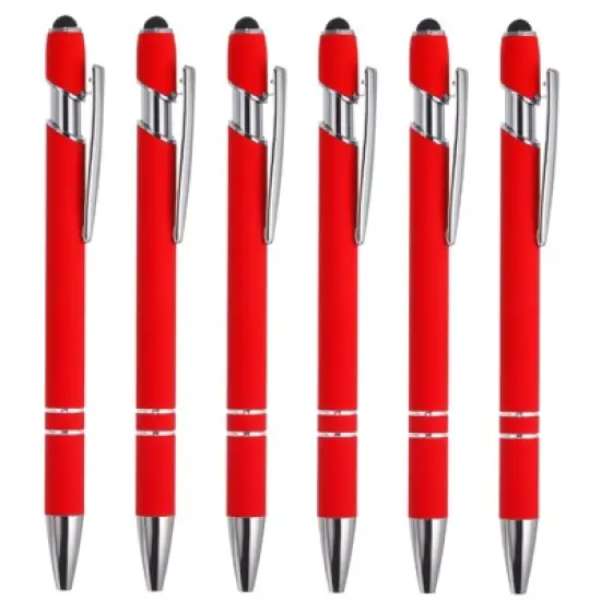 Unique Bargains Metal Black Ink Medium Point Touch Screens Ballpoint Pen Style 1 6 Pcs image {15}
