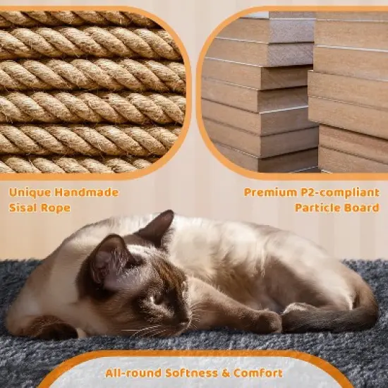 Yaheetech 42"H Cat Tree House with 2 Condos for Small Cats Kittens image {4}