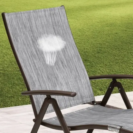 1 pc Crestlive Products Chaise Lounge Chair Outdoor Adjustable Aluminum Folding Patio Recliner Chair image {4}