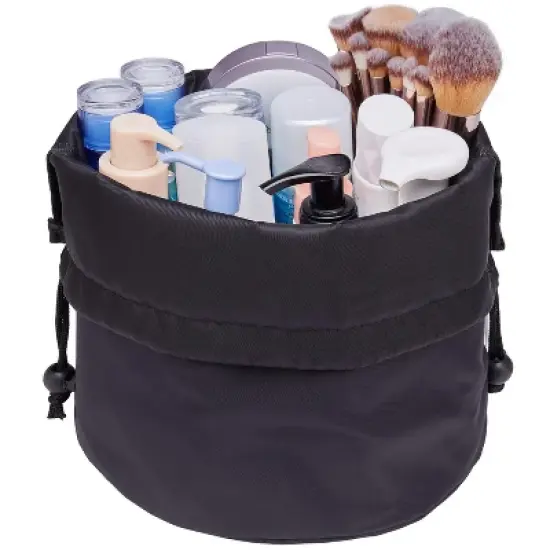 Narwey Barrel Drawstring Makeup Bag Travel Cosmetic Bag Large Toiletry Organizer Waterproof for Women image {3}