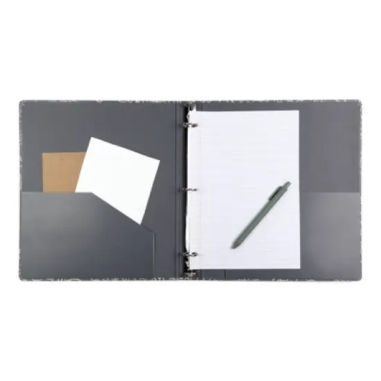 Yoobi Evolve 1" O-Ring Binder 220 Sheet Capacity Navy Succulents image {4}