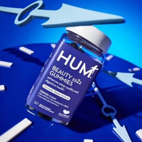 HUM Nutrition Beauty zzZz Sleep & Digestive Regularity Vegan Gummies 3mg Melatonin + FOS prebiotic fiber, Sleep Aid - 50 ct image {3}