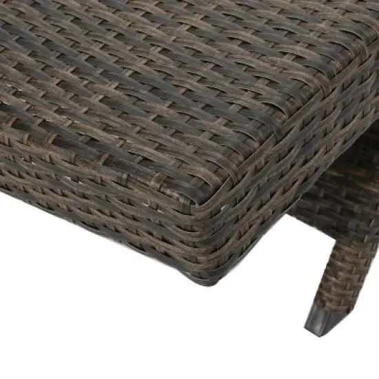 Thira Aluminum & Wicker Chaise Lounge - Mix Mocha - Christopher Knight Home: Weather-Resistant, No Assembly Required image {2}