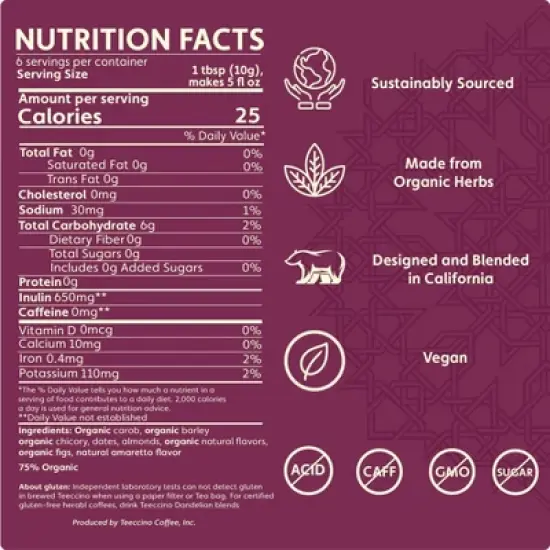 Almond Amaretto Chicory Herbal Coffee image {3}