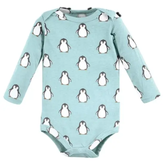 Hudson Baby Unisex Baby Cotton Long-Sleeve Bodysuits, Chill Out Penguin image {3}