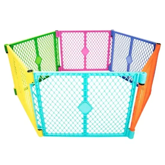 Toddleroo by North States Superyard Colorplay 6 Panel Freestanding Baby Playard - Bright image {12}