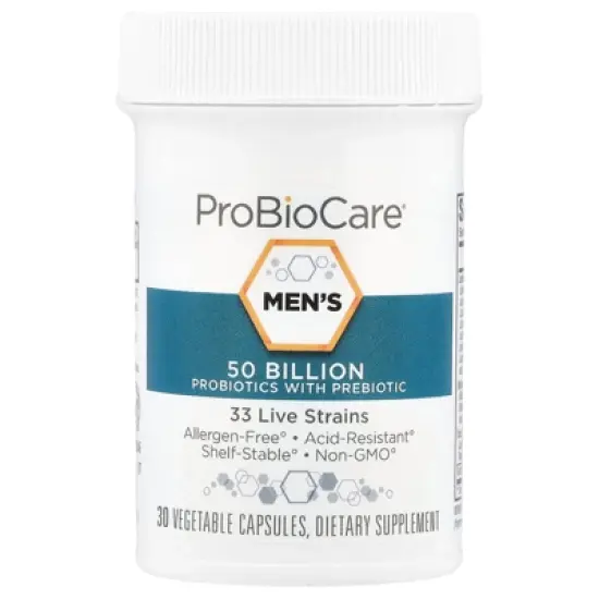 ProBioCare Men's Probiotics with Prebiotic, 50 Billion, 30 Vegetable Capsules image {2}