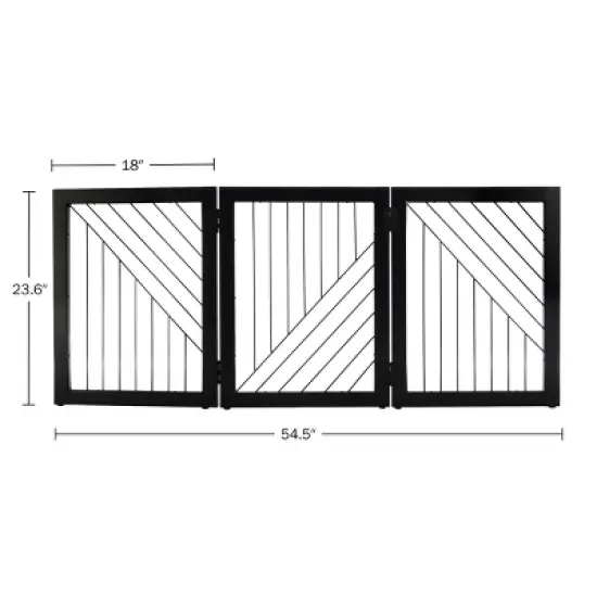PETMAKER 3-Panel Foldable Pet Gate, Black image {4}