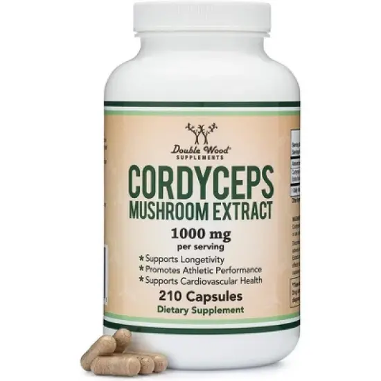 Cordyceps Mushroom Extract - 210 x 500 mg capsules by Double Wood Supplements - Supports Cardiovascular Health image {3}