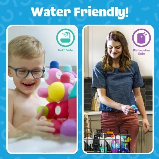 Blockaroo Magnetic Foam Building Blocks, Soft Foam Blocks to Develop Early STEM Learning Skills,  Ultimate Bath Toy for Toddlers & Kids - Castle Set image {6}