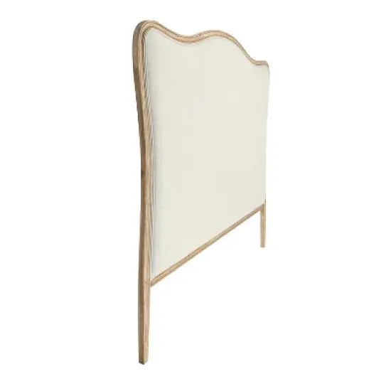 Storied Home Queen Oak Wood Headboard Beige: Upholstered, Freestanding, No Assembly, Spot Clean image {6}