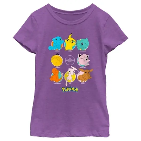 Girl's Pokemon Character Circles T-Shirt image {3}