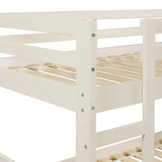 Twin Over Twin Indy Solid Wood Low Bunk Bed - Saracina Home image {3}